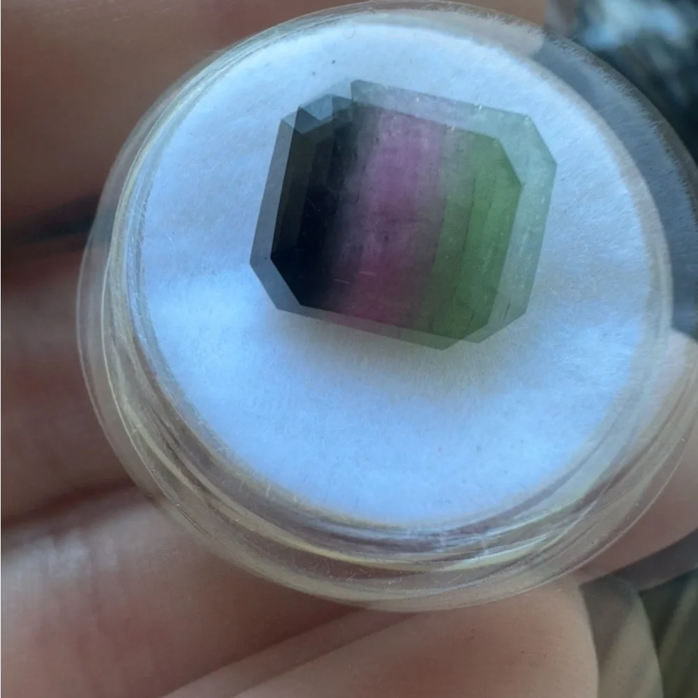 3.10ct genuine  Tri color watermelon tourmaline  loose in gem jar$1002 - Picture 8 of 8